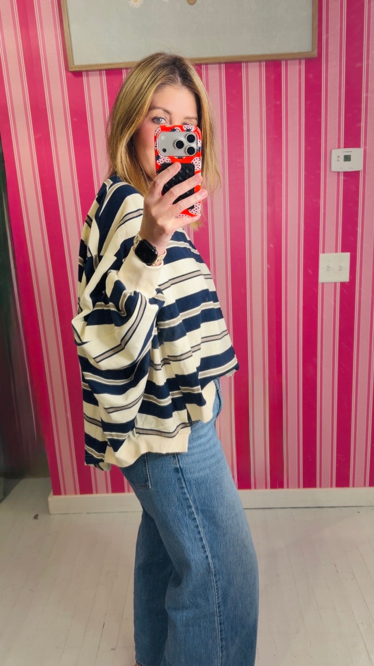 Sunday Stroll Striped Mock Neck