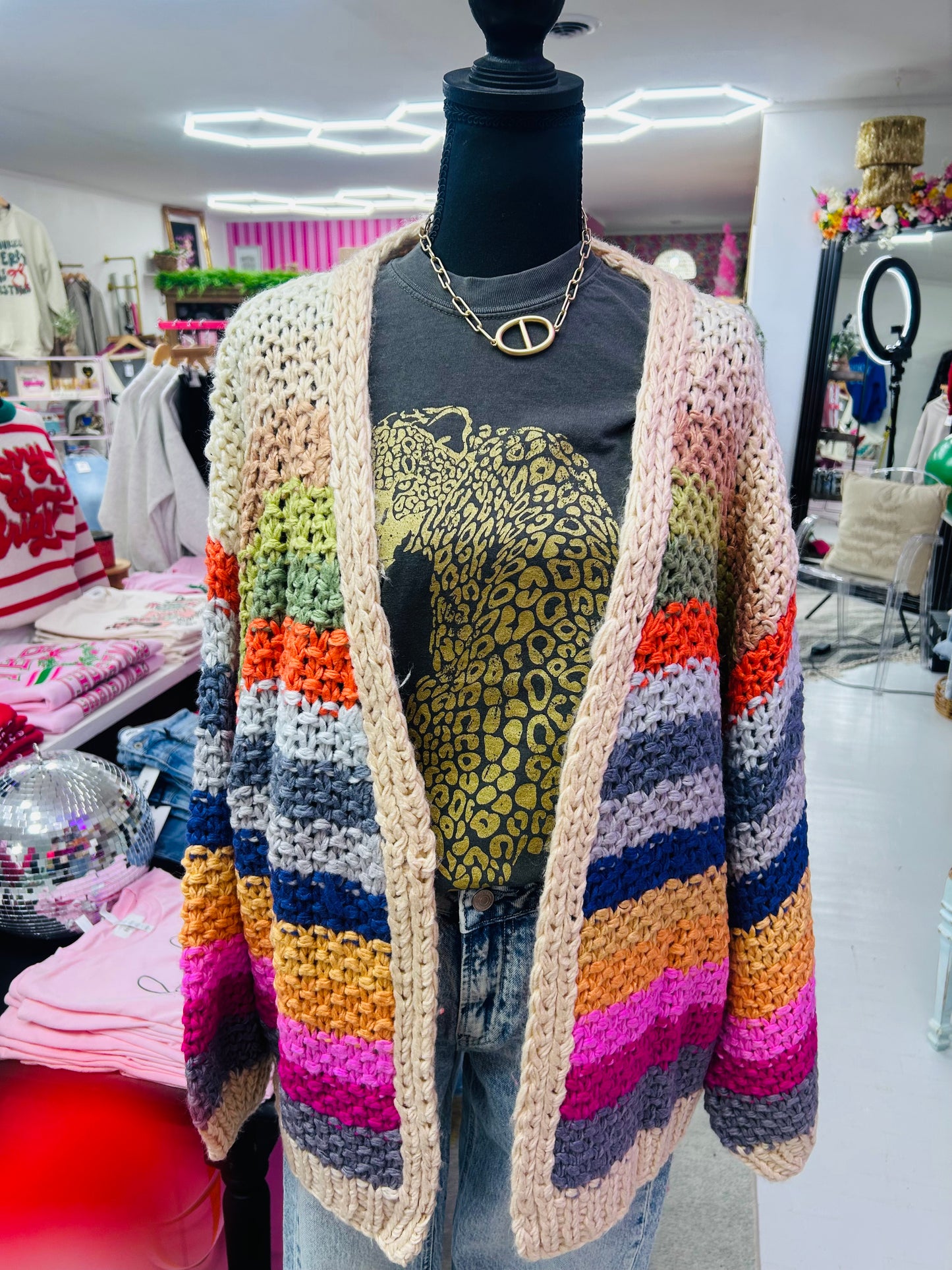 Over The Rainbow Striped Cardigan