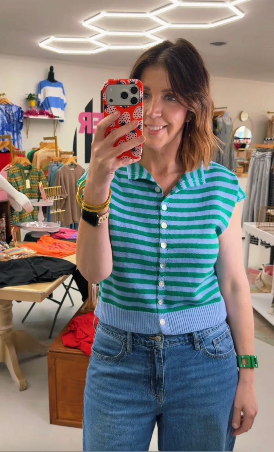 Weekend Rally Striped Cardigan