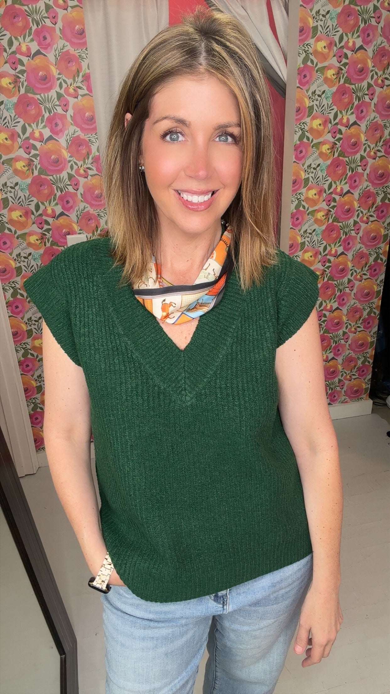 Layer Me Up Sweater Vest {Green}