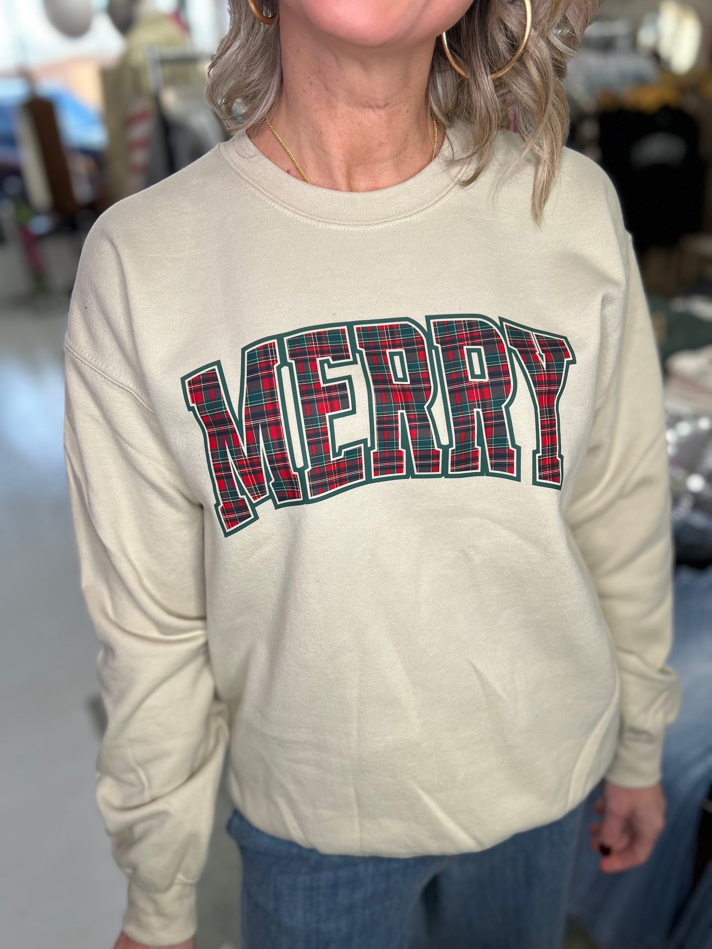 Merry Plaid Sweatshirt