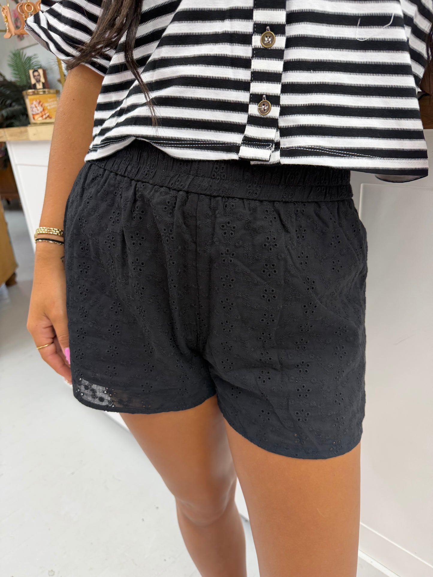 Hidden Paradise Eyelet Shorts