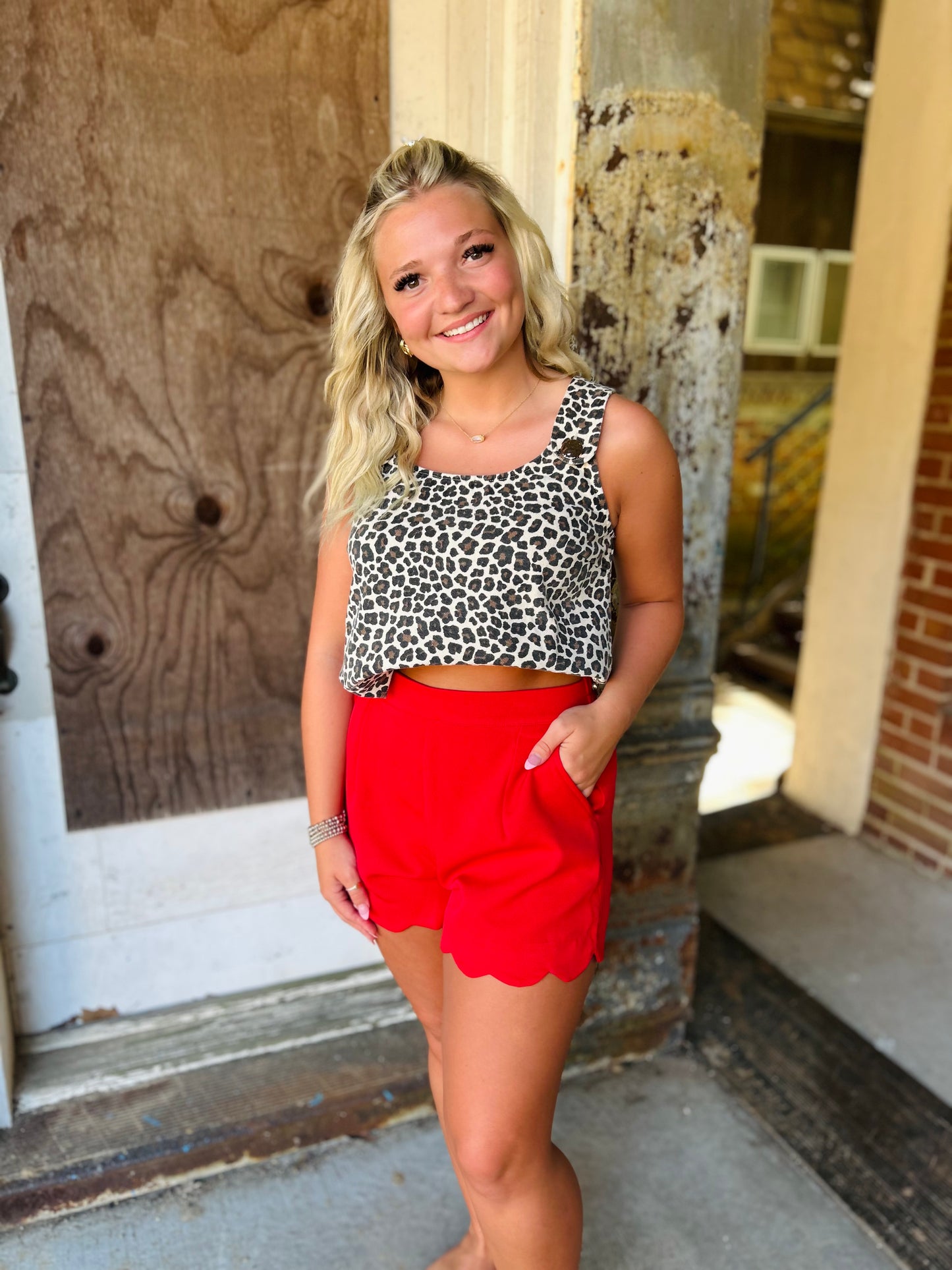 Feel The Fire Scalloped Shorts
