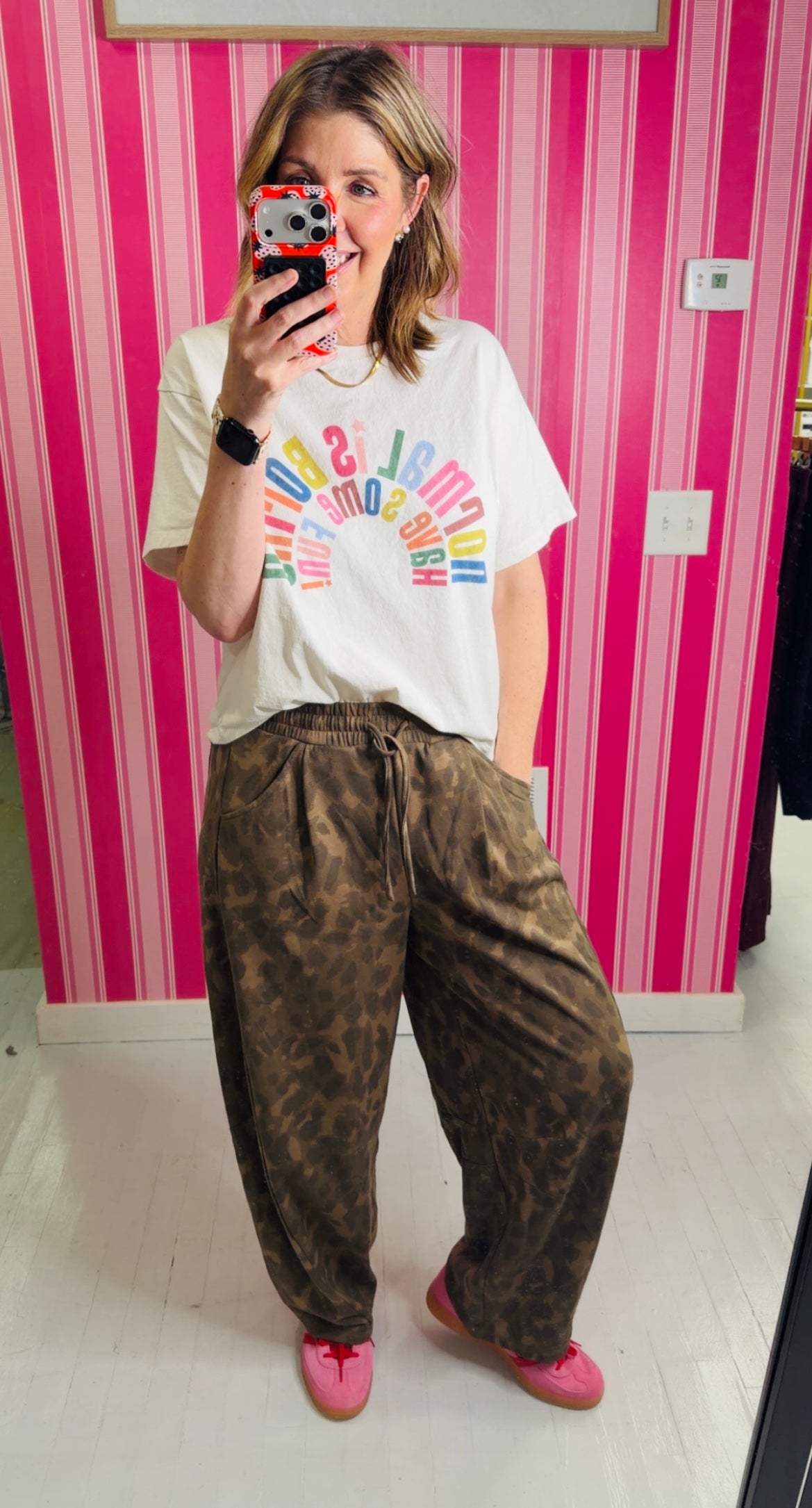 Abstract Leopard Barrel Pants