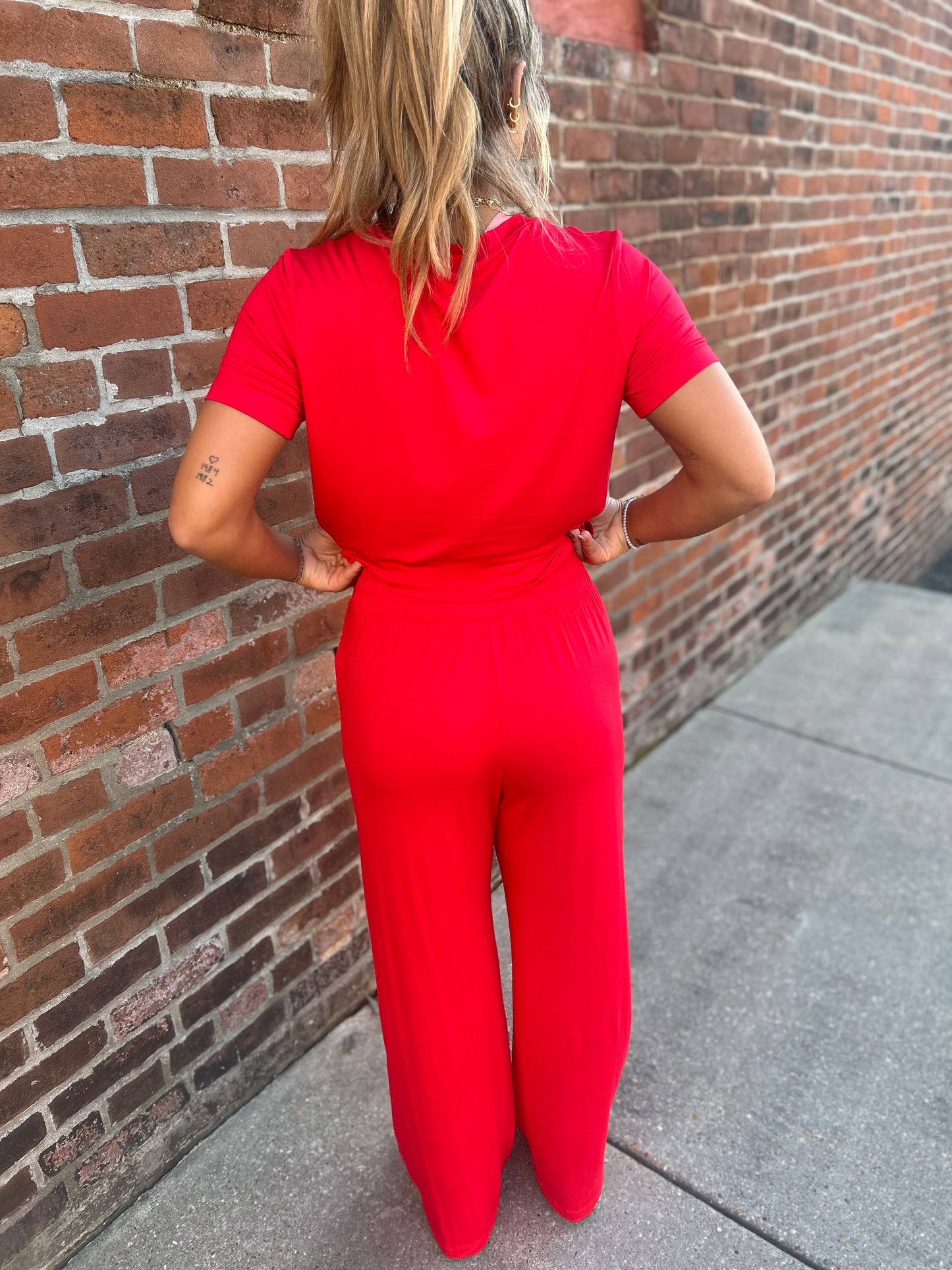 Girls Trip Wide Leg Pants {Red}