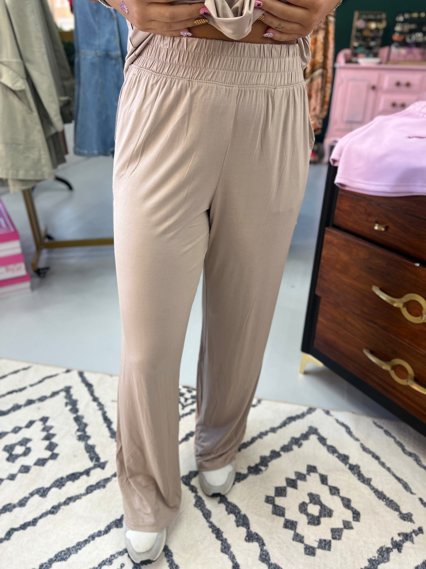 Girls Trip Wide Leg Pants {Taupe}