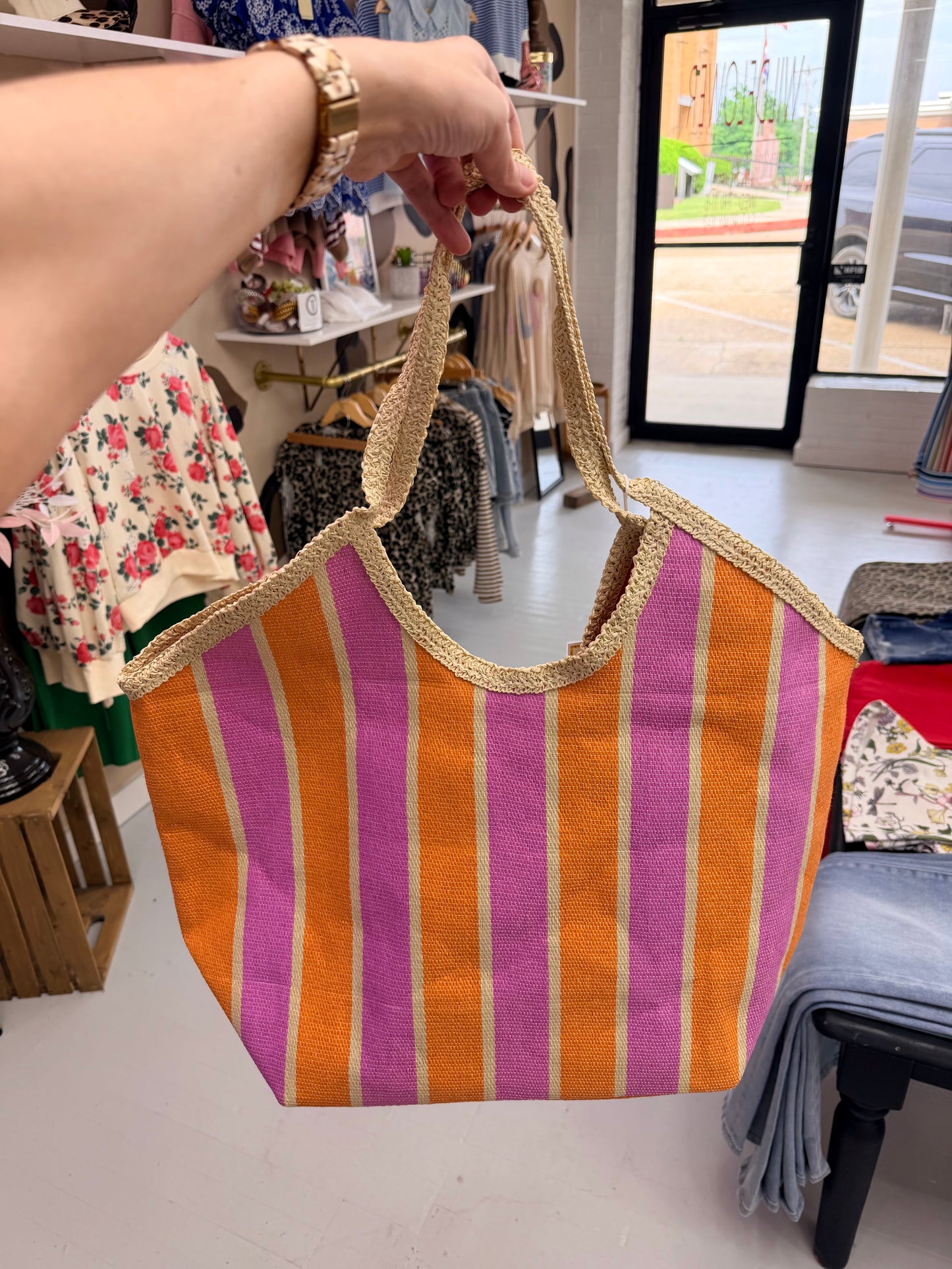 Striped Beach Bag