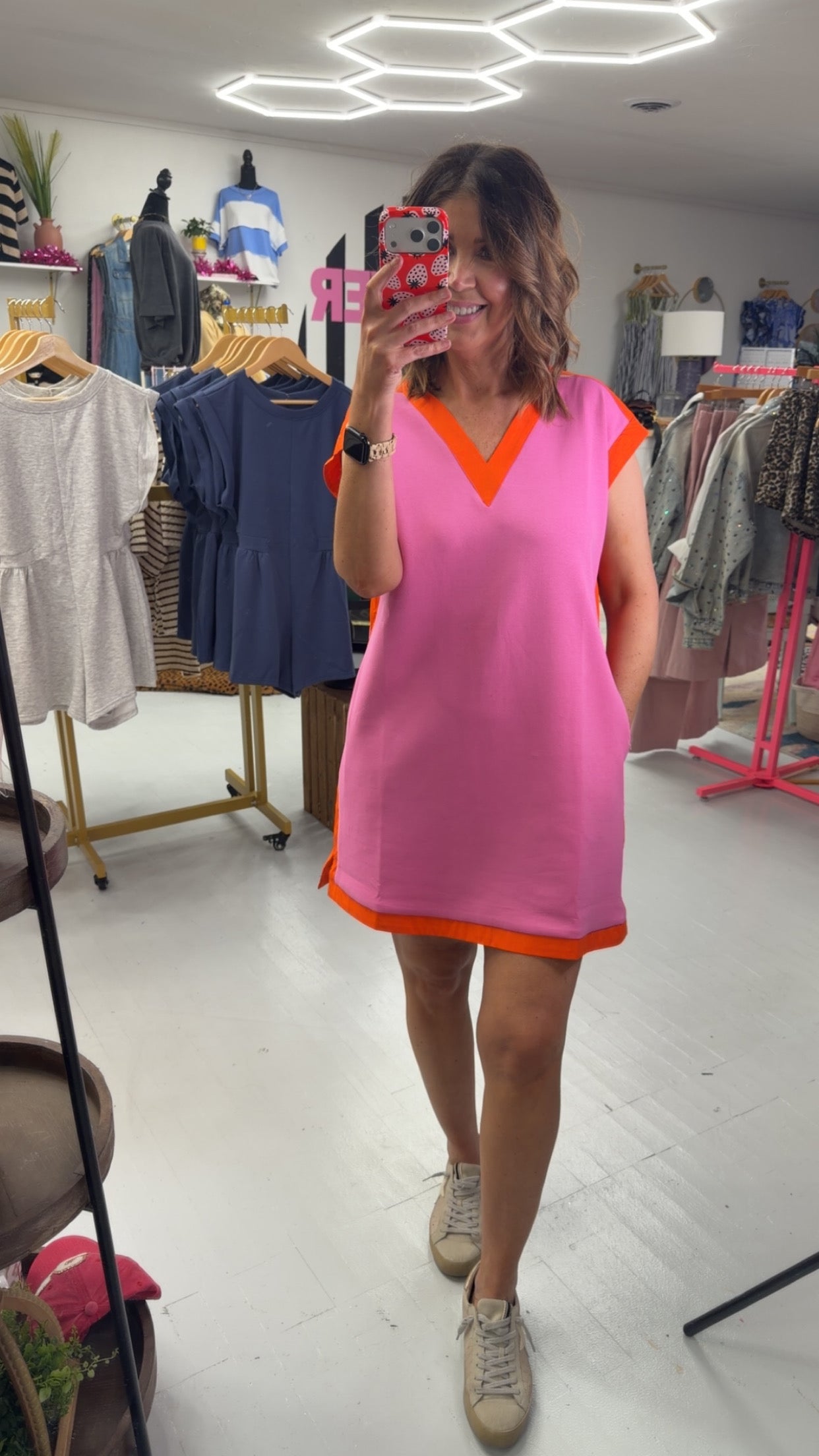 Saturday Date Dress {Pink/Orange}
