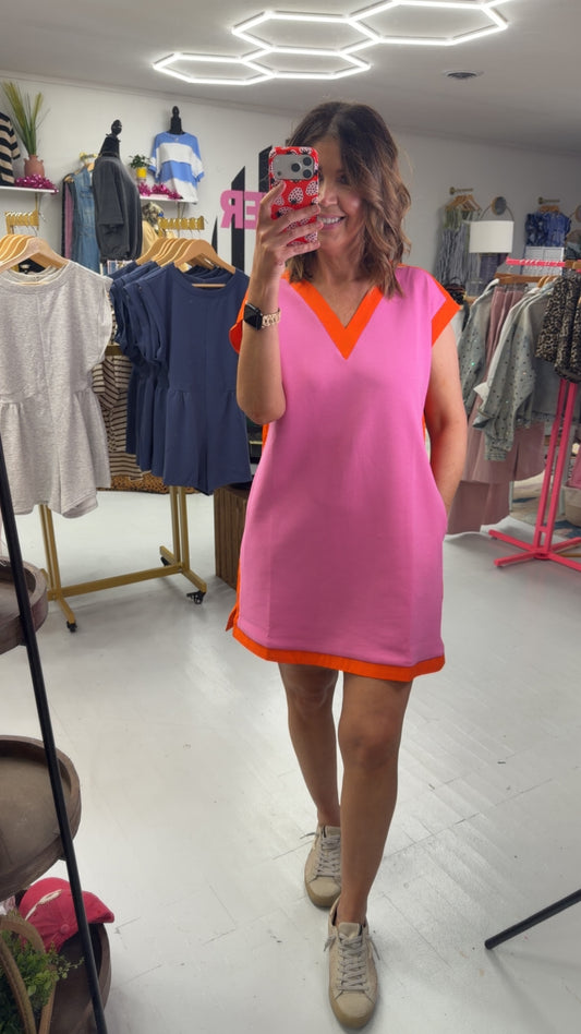 Saturday Date Dress {Pink/Orange}