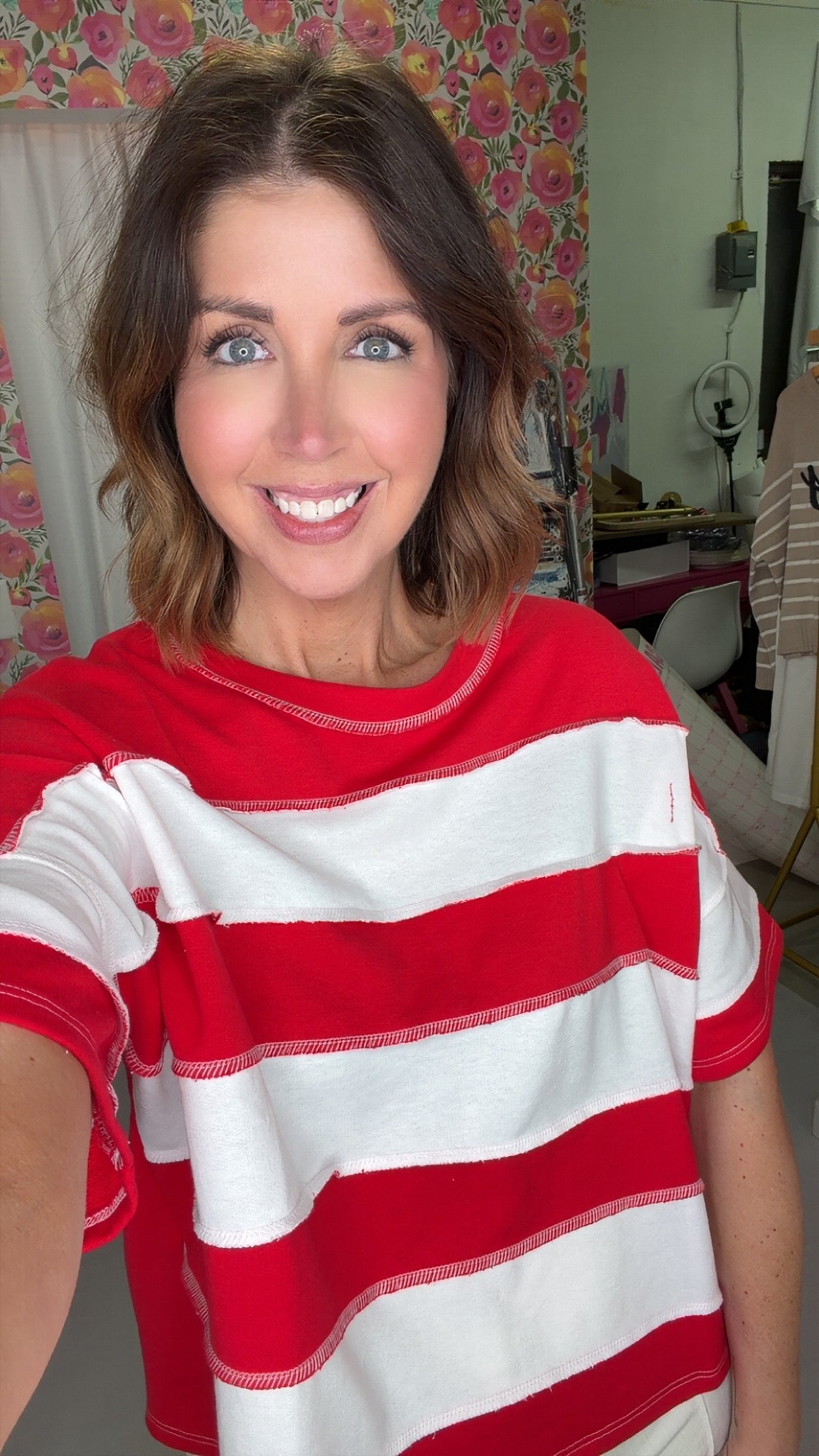 Just Might Be Striped Top {Red}
