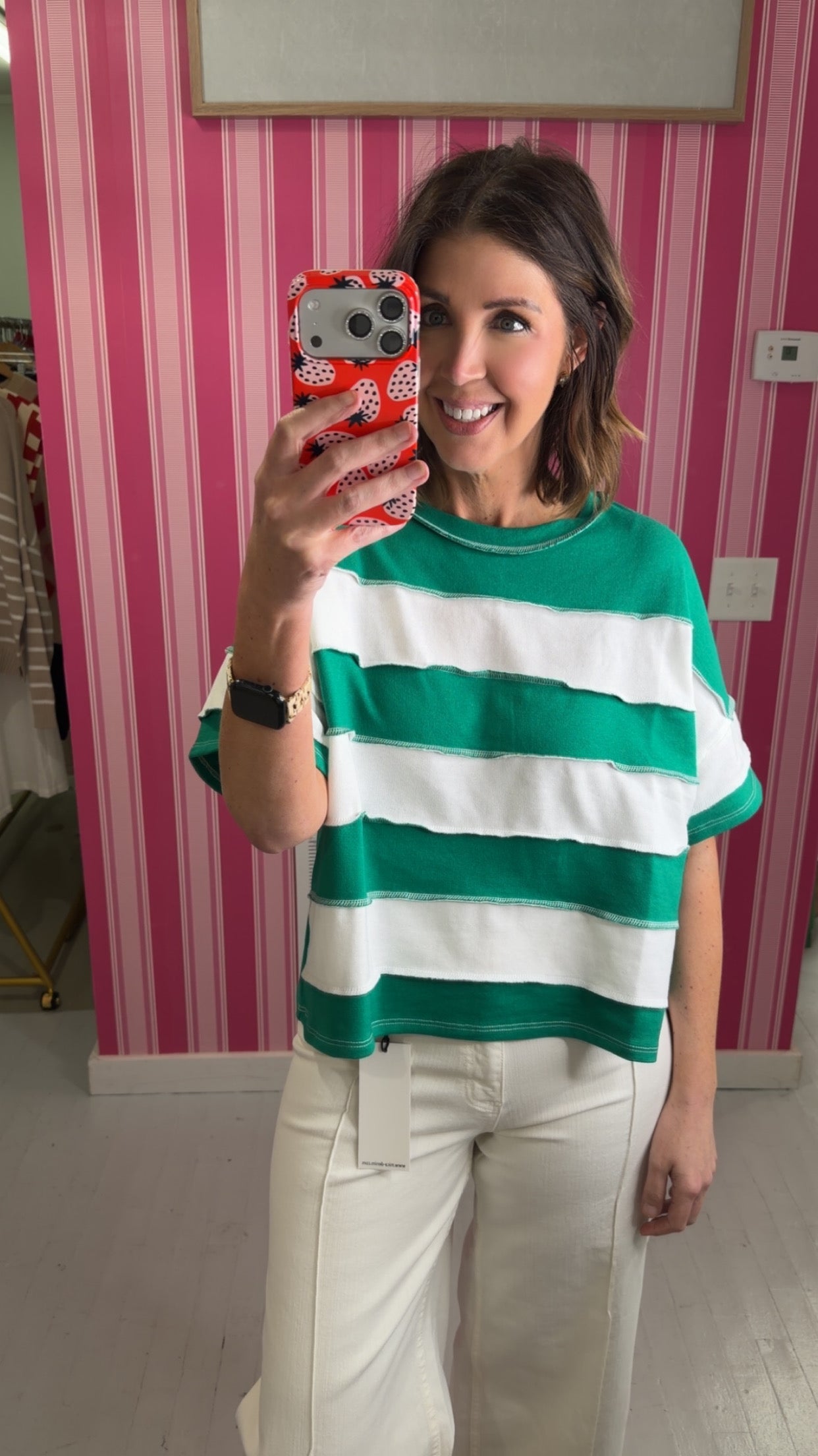 Just Might Be Striped Top {Green}