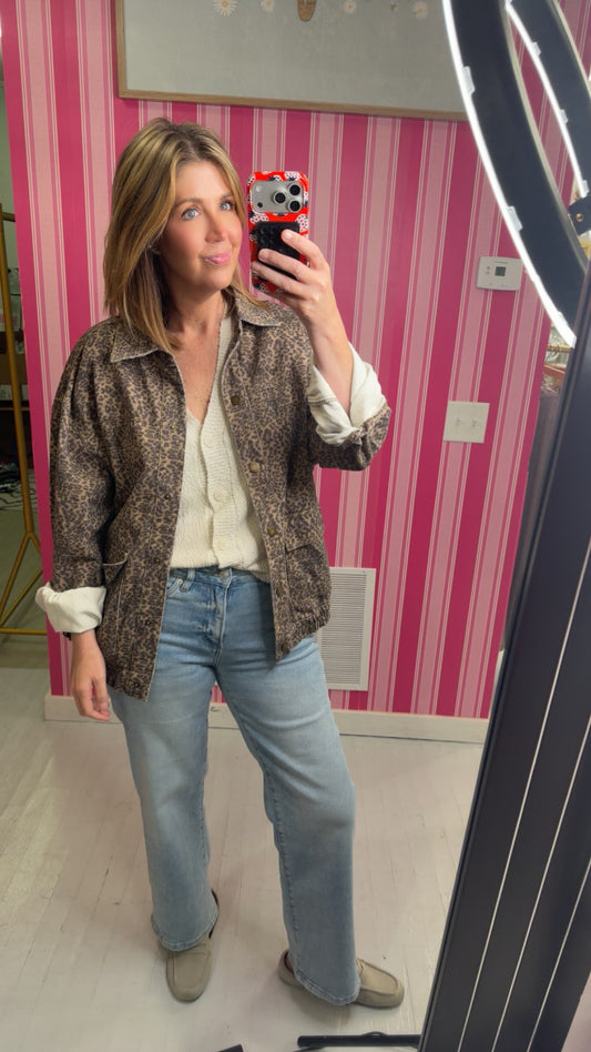 Leopard Denim Jacket