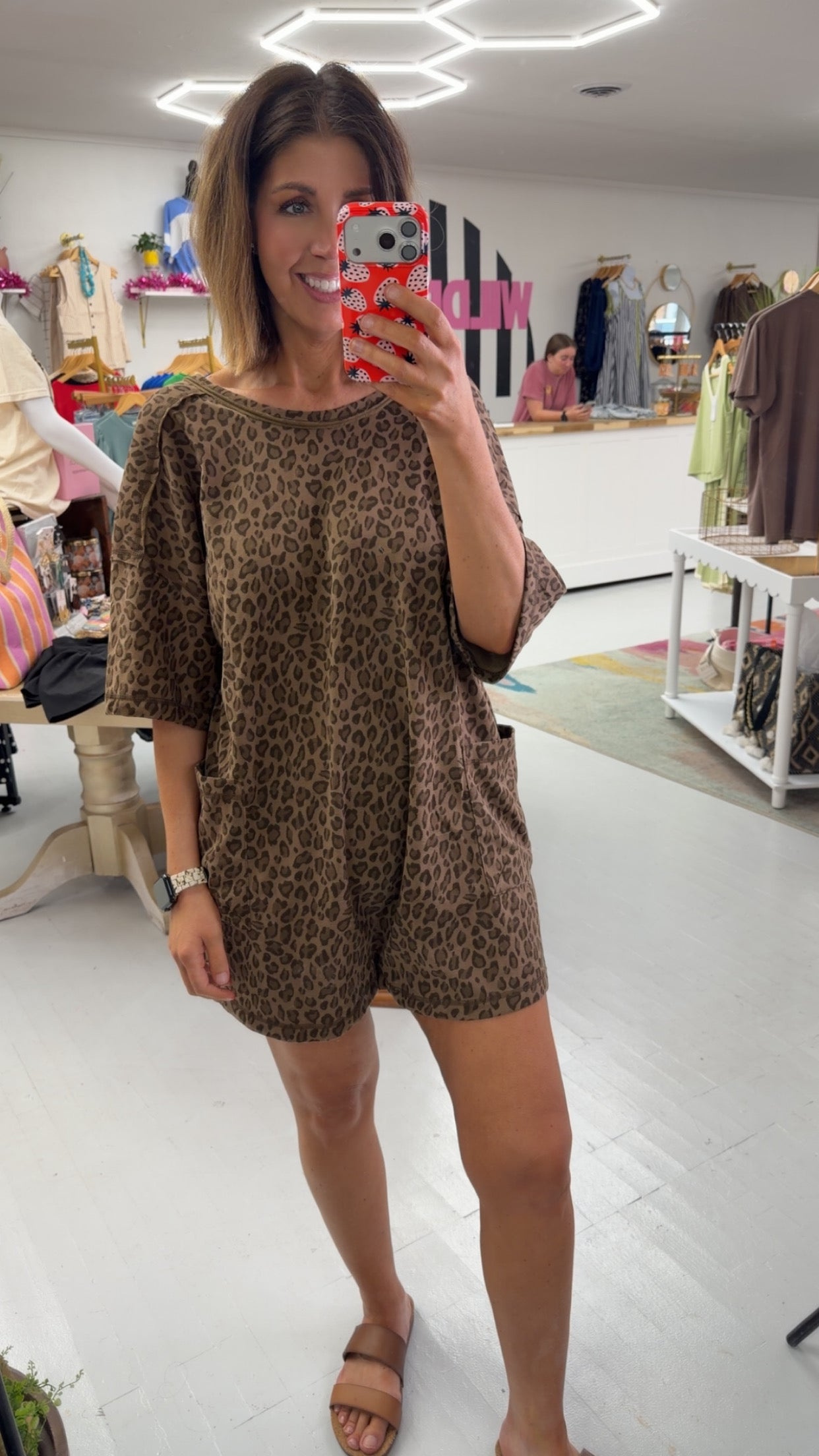 Mocha Leopard Romper