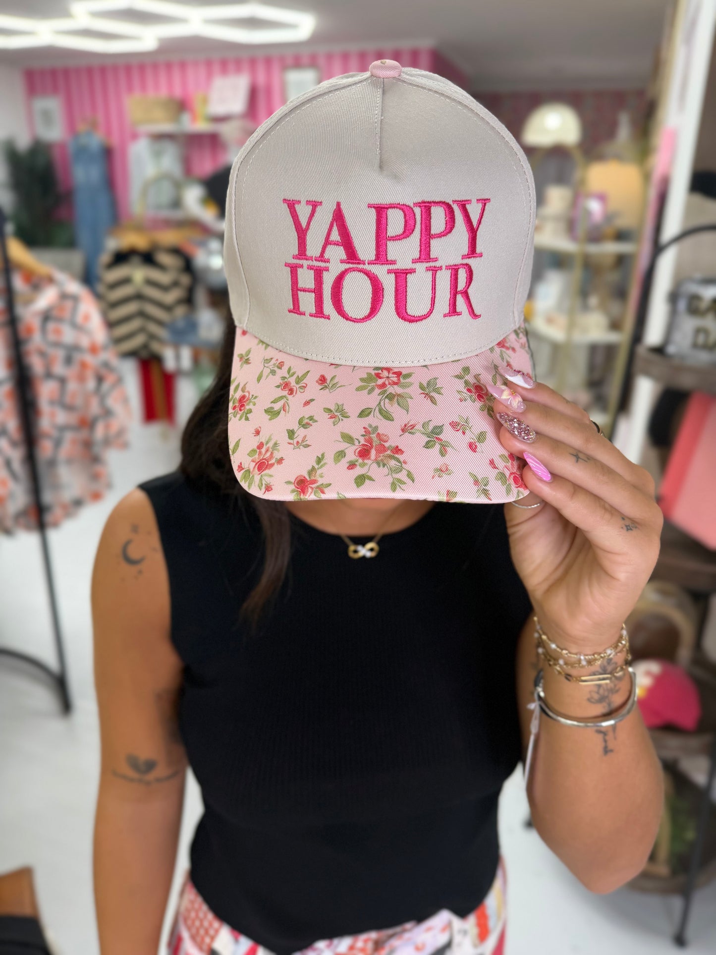 Yappy Hour Floral Hat