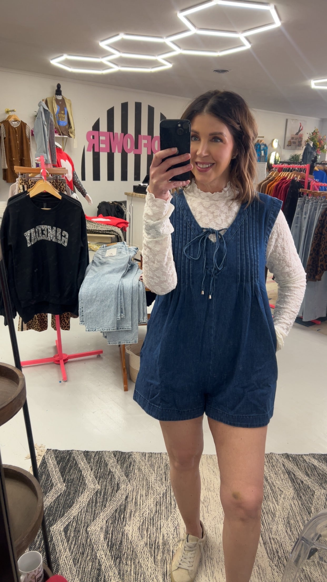 Halfway There Denim Romper
