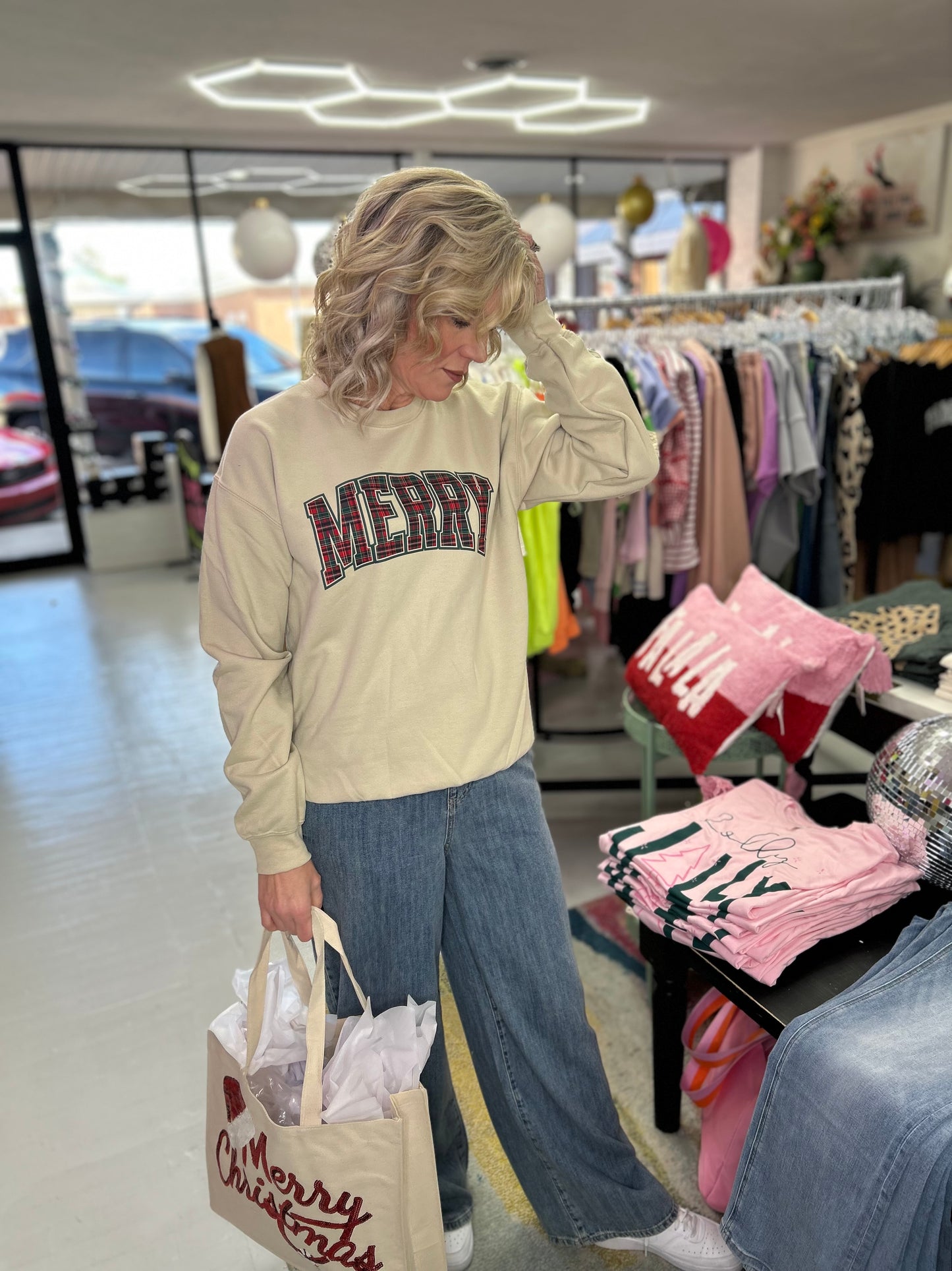Merry Plaid Sweatshirt