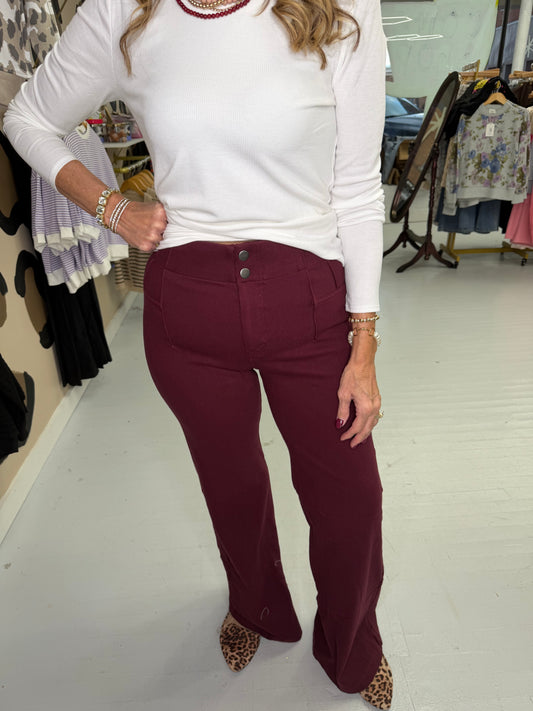 Boss Babe Pants {Wine}