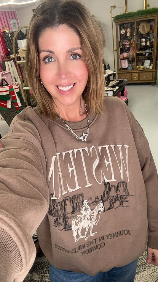 Western Embroidered Sweatshirt