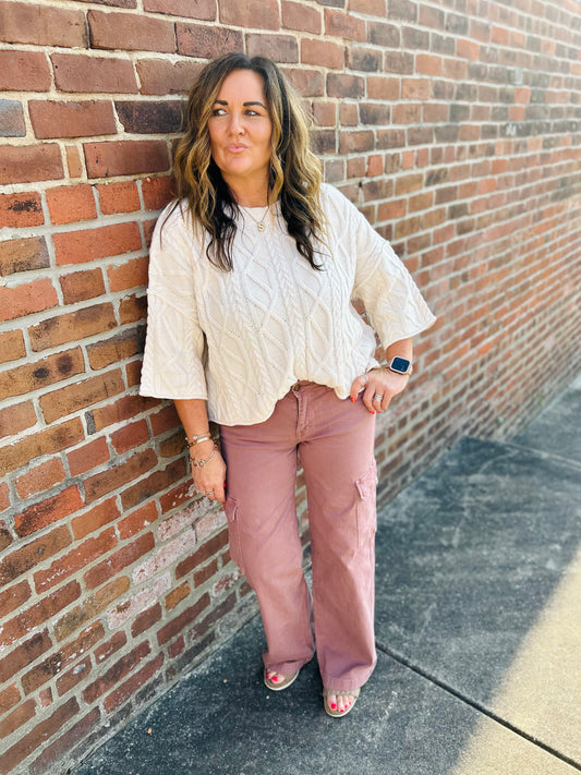 Blush Cargo Jeans