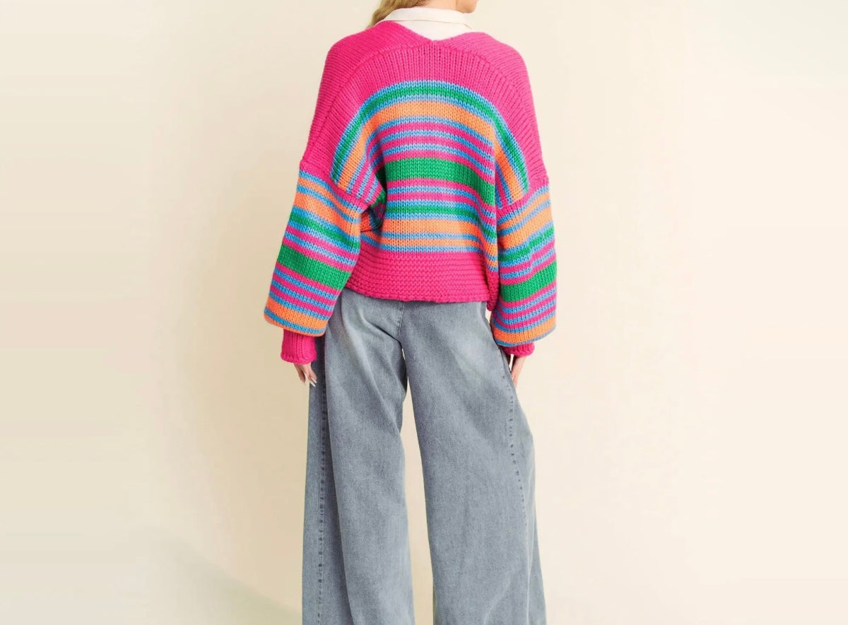 Rainbow Stripe Cardigan