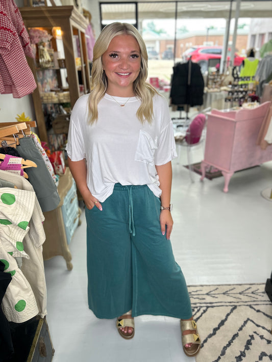 Hey Cutie Wide Leg Pants {Teal}