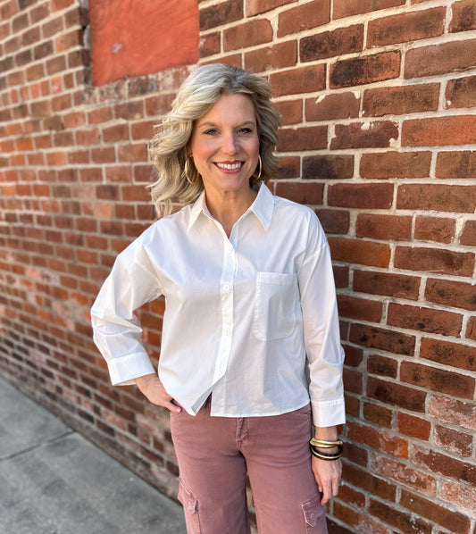 Chic Serenity Blouse {White}
