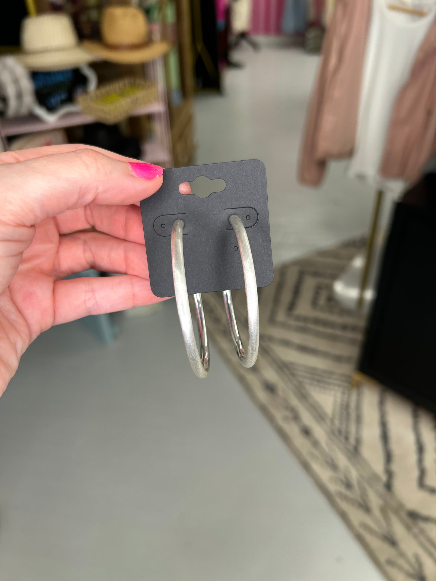 Brushed Silver Earrings