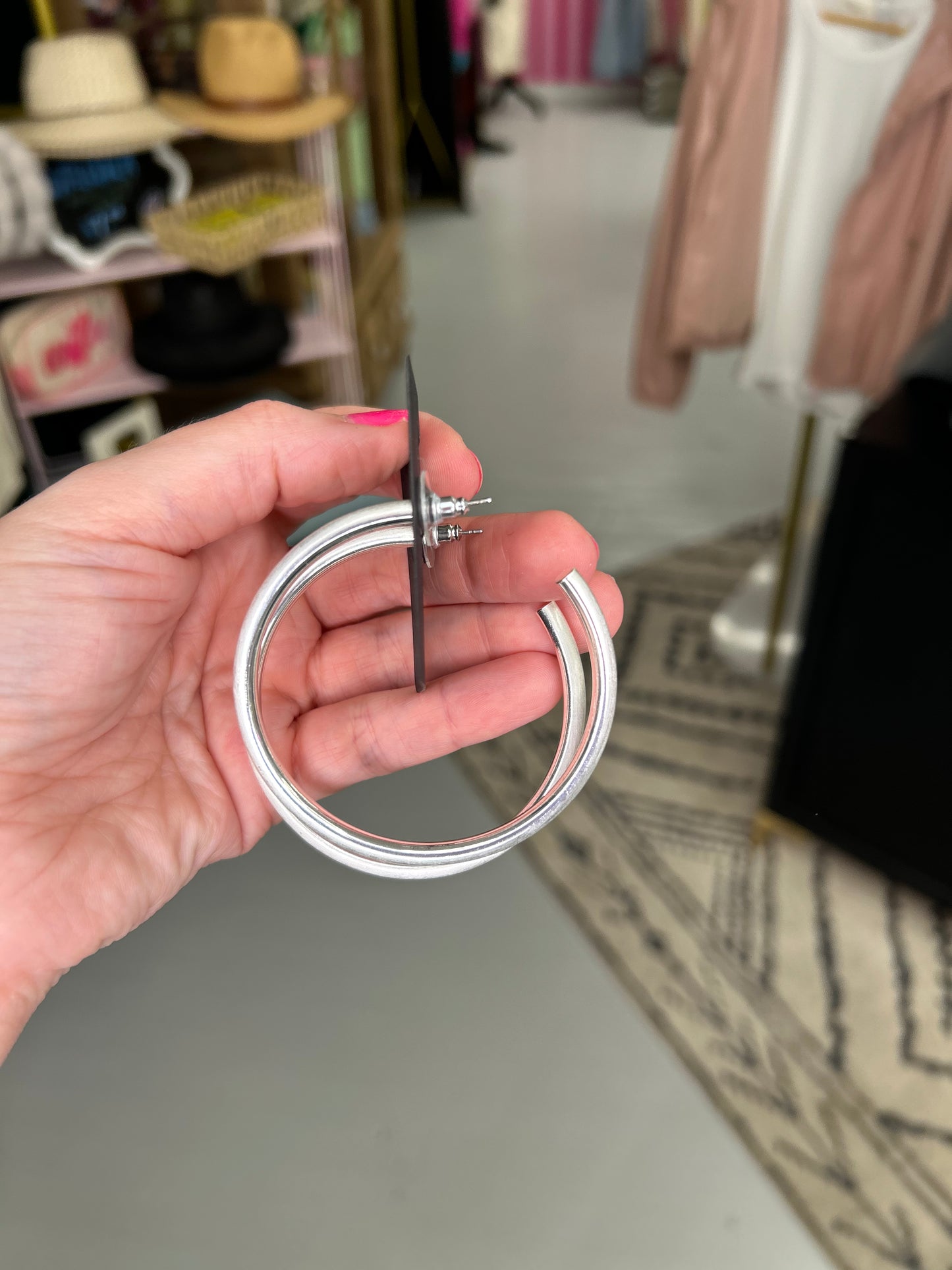 Brushed Silver Earrings