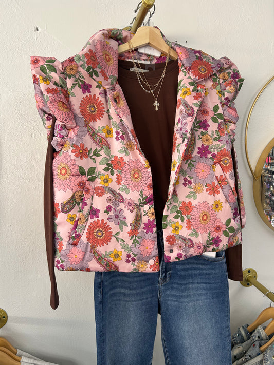 Own The Day Floral Vest