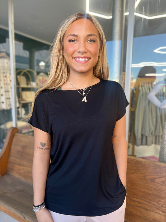 Timeless Piece Boatneck Top {Black}