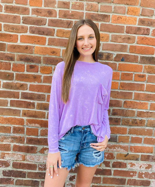 Purple Rain Ribbed Top