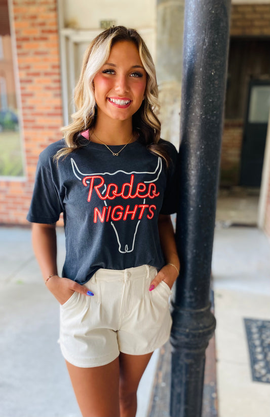 Rodeo Nights Cropped Tee