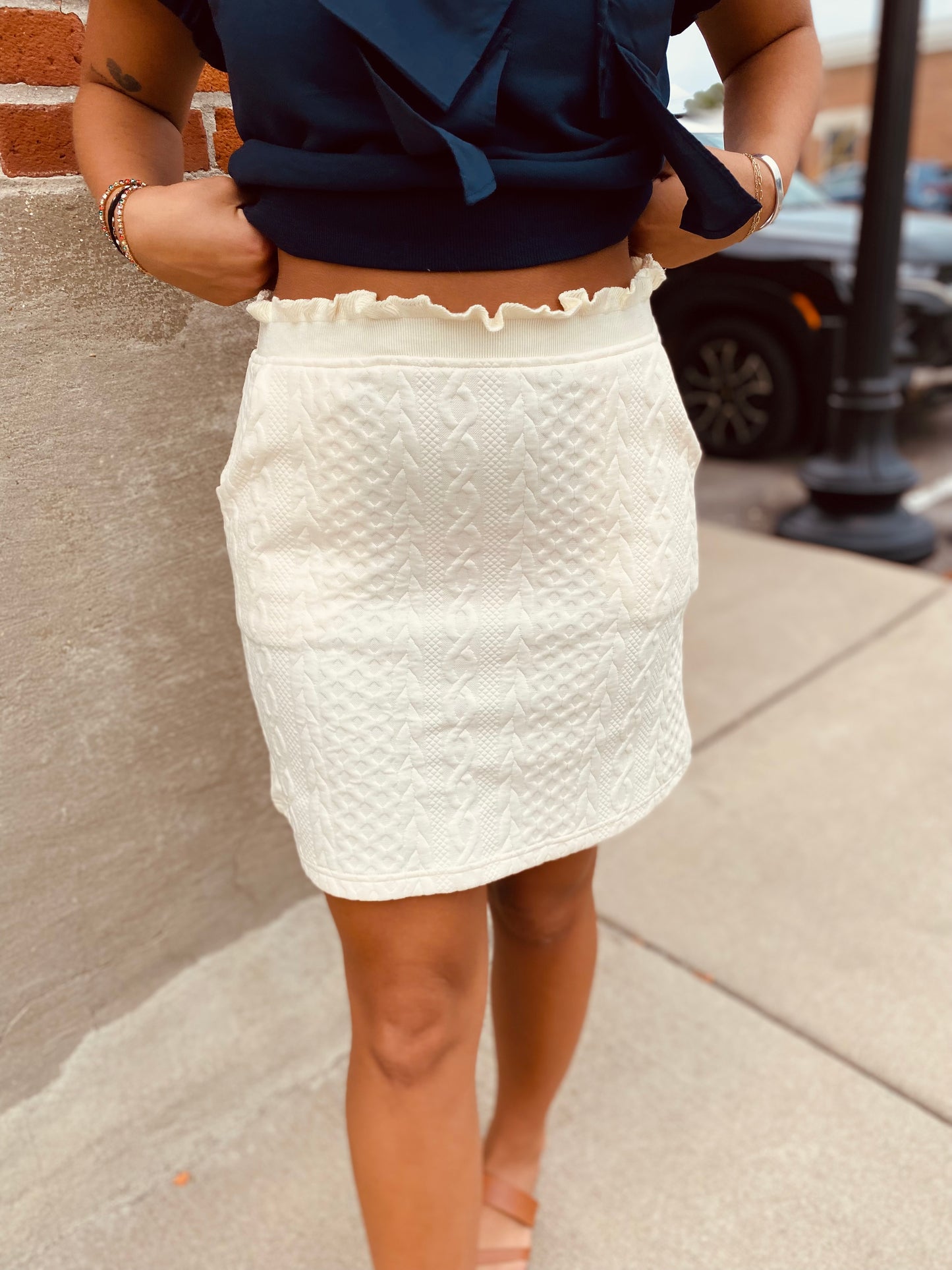 Feeling Fortunate Textured Skirt