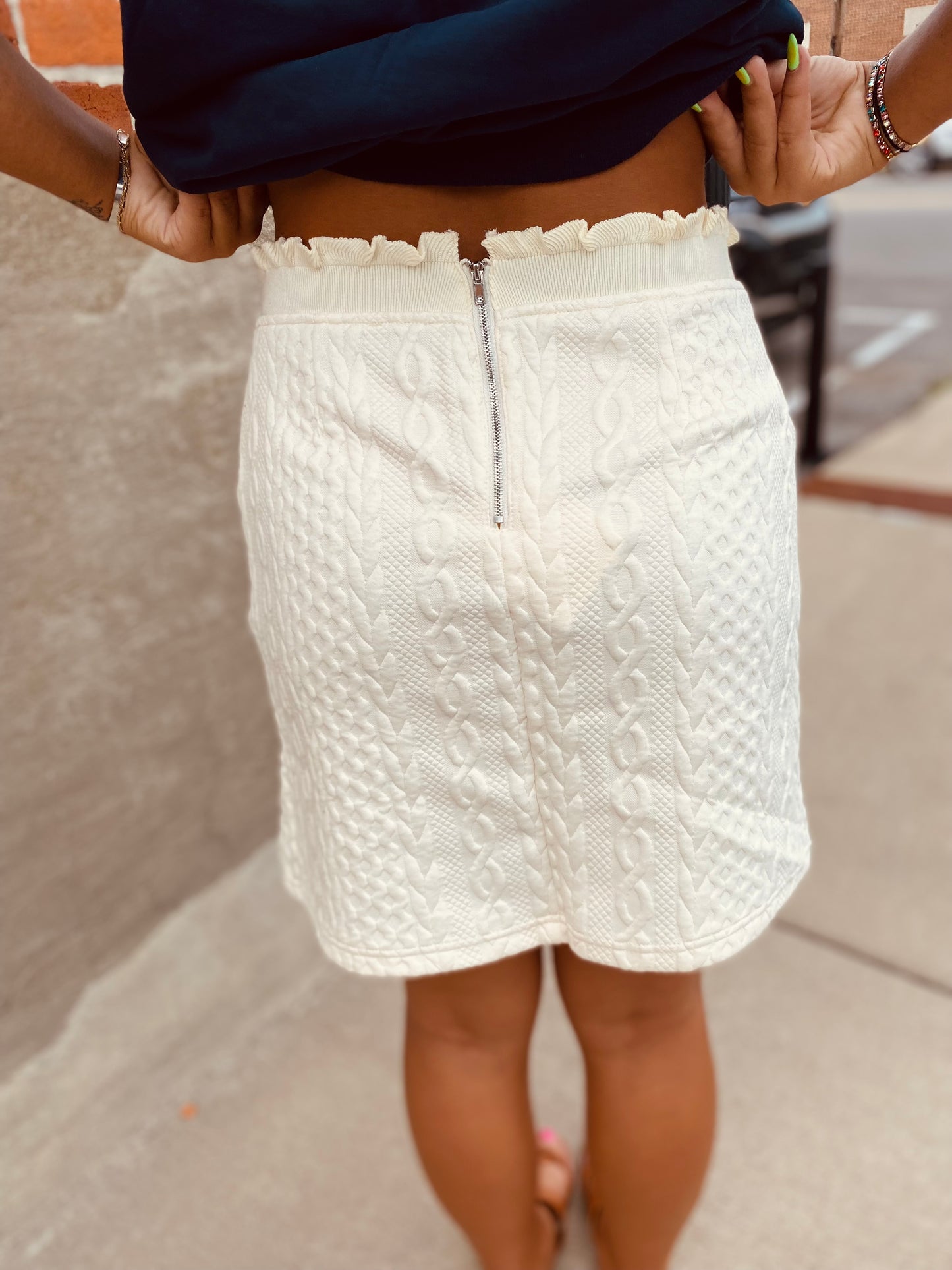 Feeling Fortunate Textured Skirt