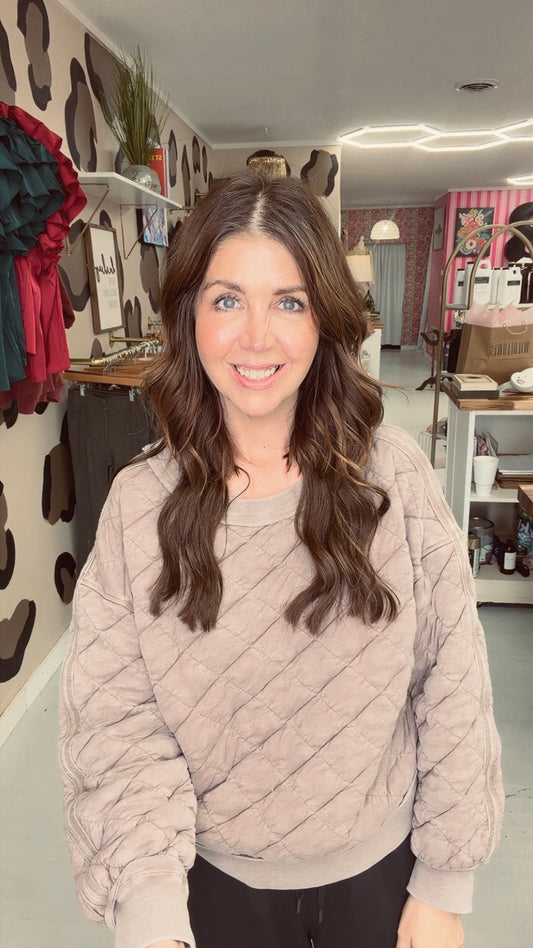 Seasons Change Quilted Sweatshirt {Mocha}