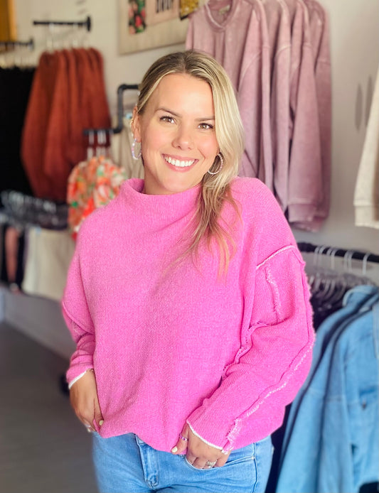 Every Moment Chenille Sweater {Hot Pink}