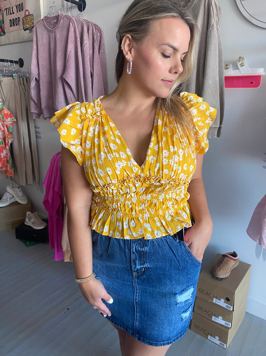 Golden Hour Smocked Top